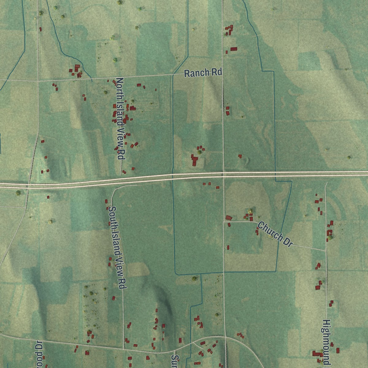 Second close-up of the map of Concord, Wisconsin print showing more streets and buildings