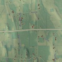 Second close-up of the map of Concord, Wisconsin print showing more streets and buildings