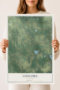 Map of Concord, Wisconsin, 18 x 24 inch unframed archival matte print