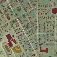 Close-up of the map of Constantine, Michigan print showing street and building detail