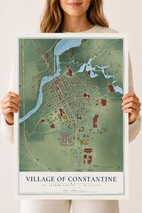 Map of Constantine, Michigan, 18 x 24 inch unframed archival matte print