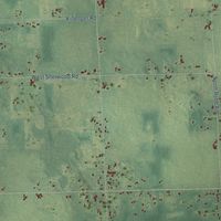 Second close-up of the map of Conway, Michigan print showing more streets and buildings