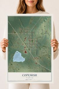 Map of Copemish, Michigan, 18 x 24 inch unframed archival matte print