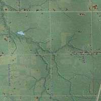 Close-up of the map of Dafter, Michigan print showing street and building detail