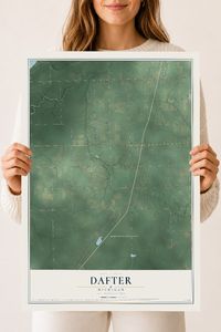Map of Dafter, Michigan, 18 x 24 inch unframed archival matte print