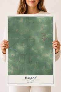 Map of Dallas, Michigan, 18 x 24 inch unframed archival matte print