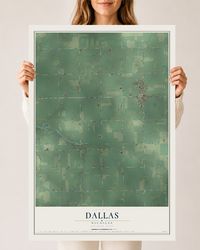 Map of Dallas, Michigan, 24 x 36 inch unframed archival matte print