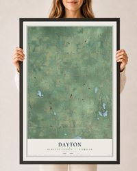 Map of Dayton, Newaygo County, Michigan, 24 x 36 inch print in a black wood frame