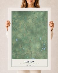 Map of Dayton, Newaygo County, Michigan, 24 x 36 inch print in a white wood frame