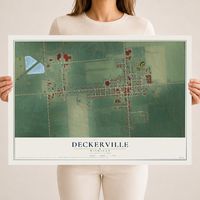 Map of Deckerville, Michigan, 18 x 24 inch unframed archival matte print