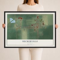 Map of Deckerville, Michigan, 24 x 36 inch print in a black wood frame