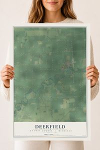 Map of Deerfield, Lenawee County, Michigan, 18 x 24 inch unframed archival matte print