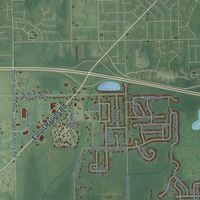 Second close-up of the map of Delhi, Michigan print showing more streets and buildings