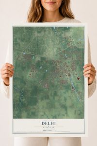 Map of Delhi, Michigan, 18 x 24 inch unframed archival matte print