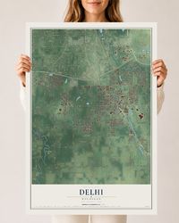 Map of Delhi, Michigan, 24 x 36 inch unframed archival matte print