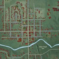 Close-up of the map of DeWitt, Michigan print showing street and building detail