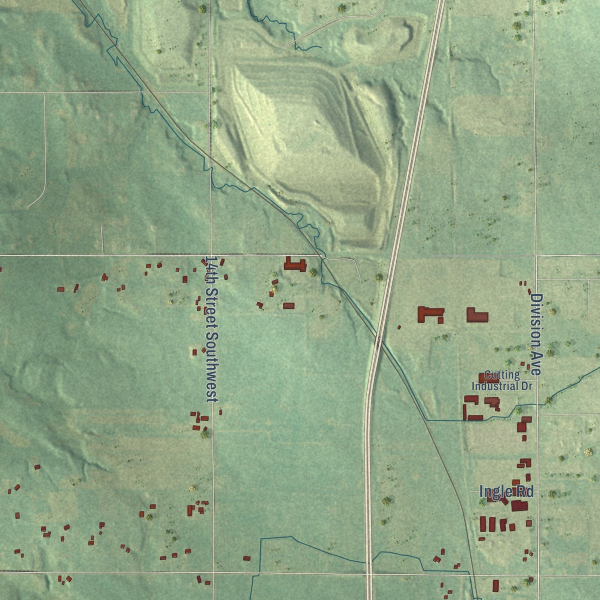 Second close-up of the map of Dorr, Michigan print showing more streets and buildings