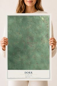 Map of Dorr, Michigan, 18 x 24 inch unframed archival matte print