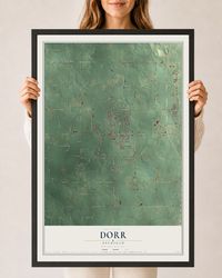 Map of Dorr, Michigan, 24 x 36 inch print in a black wood frame