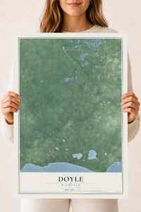 Map of Doyle, Michigan, 18 x 24 inch unframed archival matte print