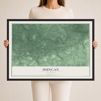 Map of Duncan, Michigan, 24 x 36 inch print in a black wood frame