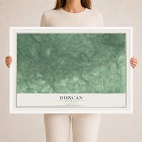Map of Duncan, Michigan, 24 x 36 inch print in a white wood frame
