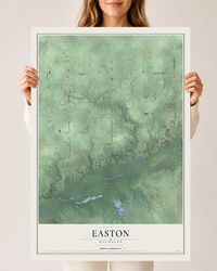 Map of Easton, Michigan, 24 x 36 inch unframed archival matte print