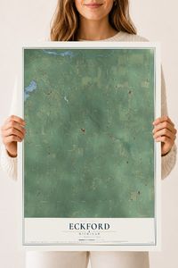 Map of Eckford, Michigan, 18 x 24 inch unframed archival matte print