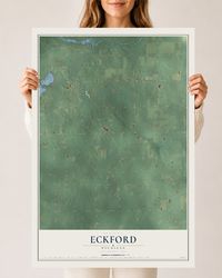 Map of Eckford, Michigan, 24 x 36 inch unframed archival matte print