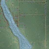 Second close-up of the map of Edenville, Michigan print showing more streets and buildings