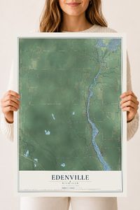 Map of Edenville, Michigan, 18 x 24 inch unframed archival matte print