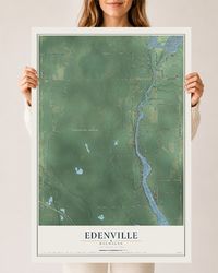 Map of Edenville, Michigan, 24 x 36 inch unframed archival matte print