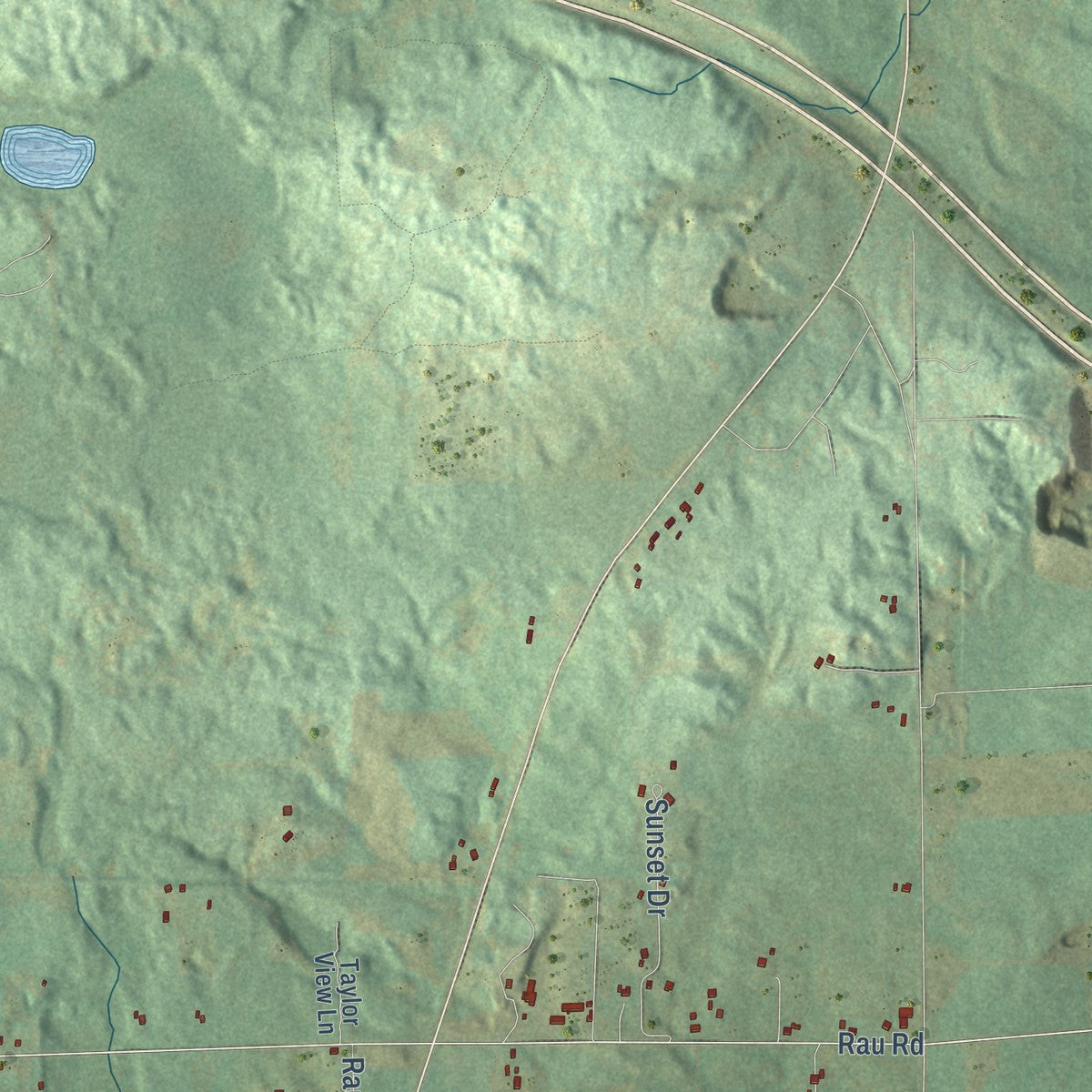 Second close-up of the map of Edwards, Michigan print showing more streets and buildings