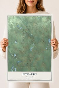 Map of Edwards, Michigan, 18 x 24 inch unframed archival matte print