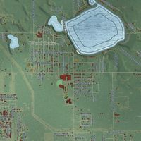 Second close-up of the map of Egelston, Michigan print showing more streets and buildings