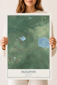 Map of Egelston, Michigan, 18 x 24 inch unframed archival matte print