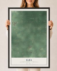 Map of Elba, Gratiot County, Michigan, 24 x 36 inch print in a black wood frame