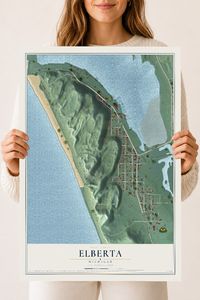 Map of Elberta, Michigan, 18 x 24 inch unframed archival matte print