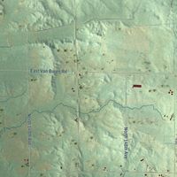 Second close-up of the map of Elbridge, Michigan print showing more streets and buildings
