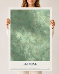 Map of Elbridge, Michigan, 24 x 36 inch unframed archival matte print