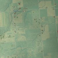 Second close-up of the map of Elk, Sanilac County, Michigan print showing more streets and buildings