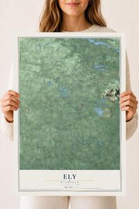 Map of Ely, Michigan, 18 x 24 inch unframed archival matte print