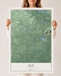 Map of Ely, Michigan, 24 x 36 inch unframed archival matte print
