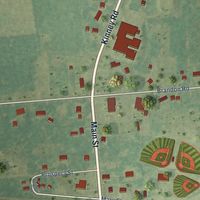 Close-up of the map of Emmett, Michigan print showing street and building detail