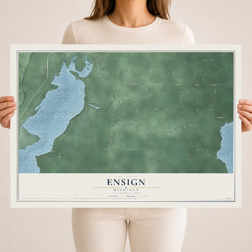 Map of Ensign, Michigan, 18 x 24 inch unframed archival matte print