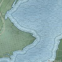 Second close-up of the map of Ensign, Michigan print showing more streets and buildings