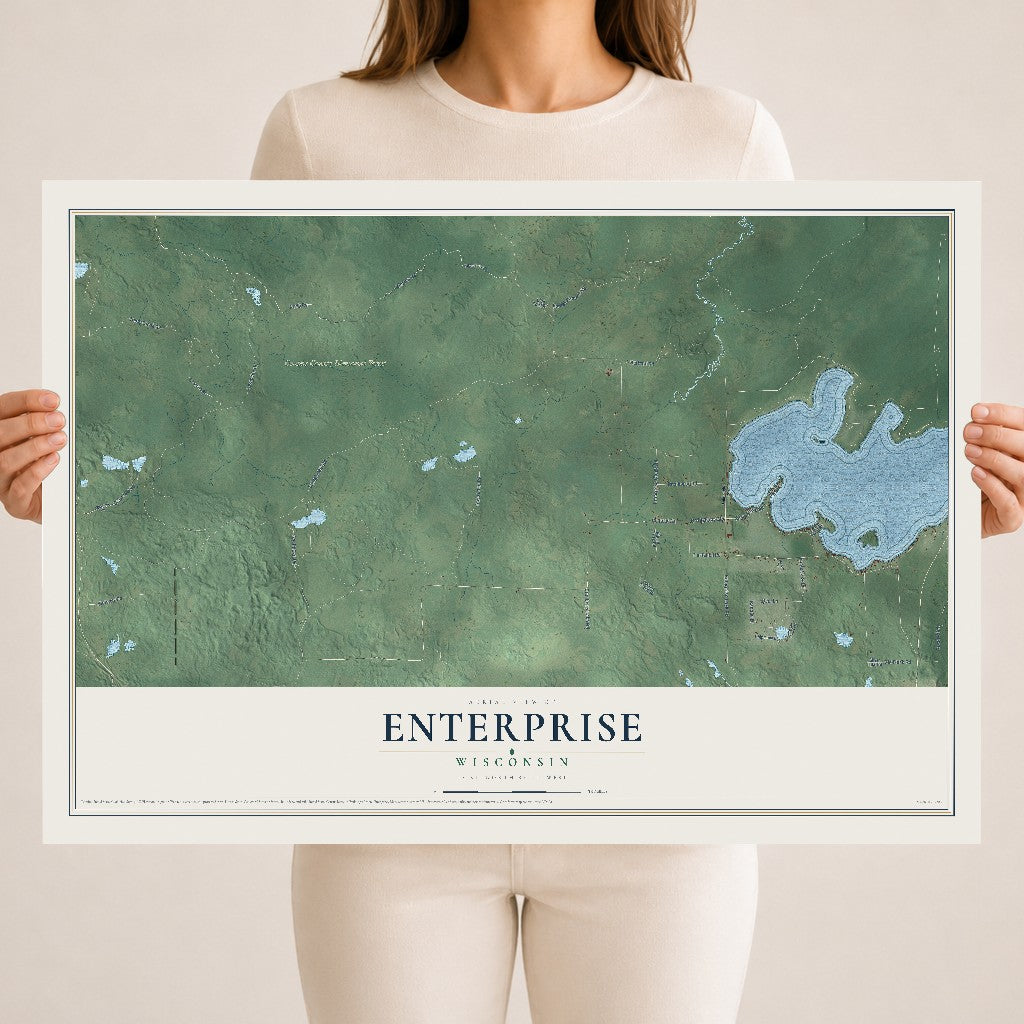 Map of Enterprise, Wisconsin, 18 x 24 inch unframed archival matte print