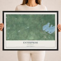 Map of Enterprise, Wisconsin, 18 x 24 inch print in a black wood frame