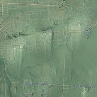 Second close-up of the map of Erwin, Michigan print showing more streets and buildings