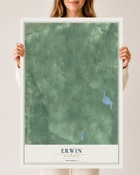 Map of Erwin, Michigan, 24 x 36 inch unframed archival matte print